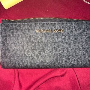 Michael Kors Black Wallet with Gold Zipper